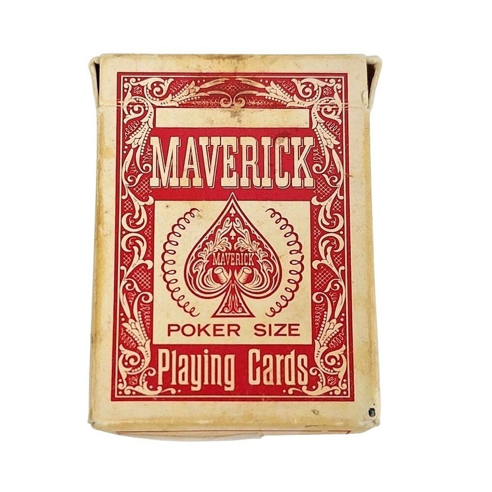 Vintage Maverick Poker Size Playing Cards Red Deck Standard Gaming Collectible